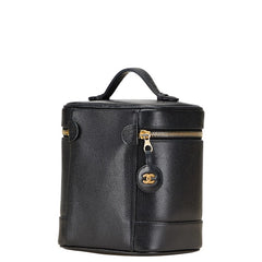 シャネル ココマーク バニティバッグ ハンドバッグ ブラック キャビアスキン レディース CHANEL 【中古】