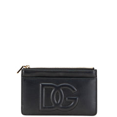 ドルチェアンドガッバーナ DGロゴ カードケース フラグメントケース ブラック カーフレザー レディース DOLCE&GABBANA 【中古】