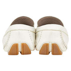 サルヴァトーレフェラガモ ホースビット ローファー ドライビングシューズ サイズ:8 1/2 ホワイト レザー メンズ Salvatore Ferragamo 【中古】