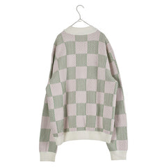 ルイ ヴィトン ダミエ ジャカード コットンジップ ブルゾン アウター サイズ:L 1AFPZ5 ピンク グリーン コットン メンズ LOUIS VUITTON 【中古】