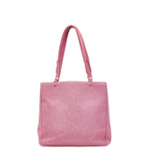 プラダ 三角ロゴプレート トートバッグ ハンドバッグ B9446 ピンク ウール レザー レディース PRADA 【中古】