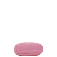 プラダ 三角ロゴプレート トートバッグ ハンドバッグ B9446 ピンク ウール レザー レディース PRADA 【中古】