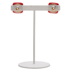 シャネル ココマーク ピアス ゴールド レッド メッキ レディース CHANEL 【中古】