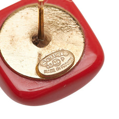 シャネル ココマーク ピアス ゴールド レッド メッキ レディース CHANEL 【中古】