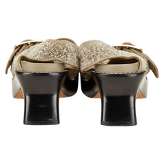 ロエベ イーズヒール サンダル サイズ:37 グレー系 レザー レディース LOEWE 【中古】