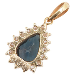 K18YG イエローゴールド サファイア ダイヤ0.25ct ペンダントトップ レディース 【中古】