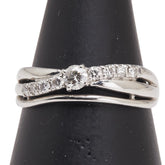 Pt900 プラチナ ダイヤ0.30ct リング 指輪 レディース 14号 【中古】