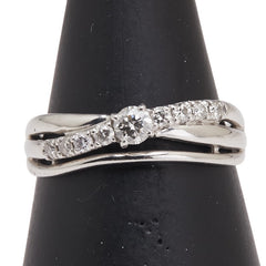 Pt900 プラチナ ダイヤ0.30ct リング 指輪 レディース 14号 【中古】