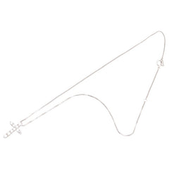 Pt900 プラチナ Pt850 プラチナ ダイヤ1.00ct クロス 十字架 モチーフ ペンダントネックレス レディース 【中古】