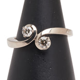 K18WG ホワイトゴールド ダイヤ0.35ct リング 指輪 レディース 14号 【中古】