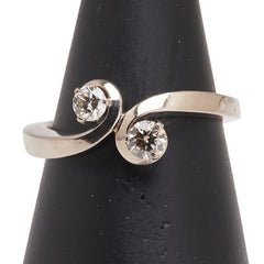 K18WG ホワイトゴールド ダイヤ0.35ct リング 指輪 レディース 14号 【中古】