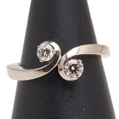 K18WG ホワイトゴールド ダイヤ0.35ct リング 指輪 レディース 14号 【中古】