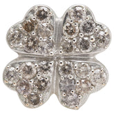 K18WG ホワイトゴールド K18YG イエローゴールド ダイヤ クローバー 四つ葉 モチーフ ペンダントトップ レディース 【中古】