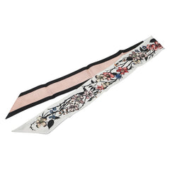 ディオール ミッツァ 花 フラワー スカーフ ホワイト マルチカラー シルク レディース Dior 【中古】