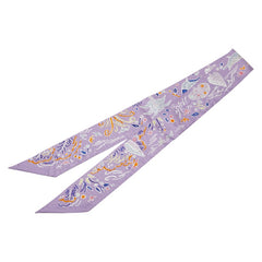 エルメス ツイリー ISOLA DI PRIMAVERA 春の島 スカーフ パープル マルチカラー シルク レディース HERMES 【中古】