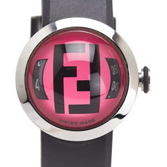 フェンディ ブースラ 腕時計 8010L クオーツ ピンク文字盤 ステンレススチール ラバー レディース FENDI 【中古】