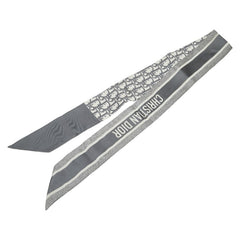 ディオール トロッター オブリーク ミッツァ スカーフ グレー ホワイト シルク レディース Dior 【中古】