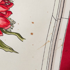 エルメス カレ90 Quai aux Fleurs 花咲く海岸通り スカーフ ホワイト マルチカラー シルク レディース HERMES 【中古】