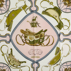 エルメス カレ90 SPRINGS スプリングス スカーフ ピンク マルチカラー シルク レディース HERMES 【中古】