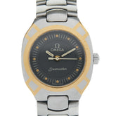 オメガ シーマスター ポラリス 腕時計 クオーツ グレー文字盤 ステンレススチール イエローゴールド レディース OMEGA 【中古】