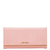 プラダ ロゴ 長財布 1M1132 ピンク サフィアーノレザー レディース PRADA 【中古】