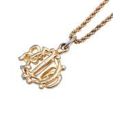 クリスチャンディオール ロゴ ネックレス ゴールド メッキ レディース Christian Dior 【中古】