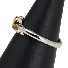 シルバー Pt900 プラチナ K18YG イエローゴールド コンビ ダイヤ0.07ct 1P リング 指輪 レディース 13.5号 【中古】