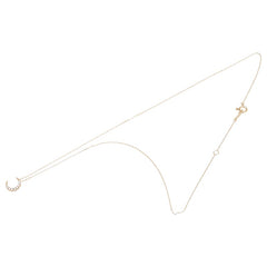 スタージュエリー K18YG イエローゴールド ダイヤ0.06ct 月 ムーン モチーフ ネックレス レディース STAR JEWELRY 【中古】