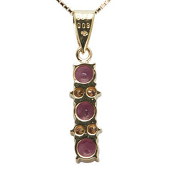 K18YG イエローゴールド ルビー0.54ct ダイヤ0.09ct ベネチアンチェーン ネックレス レディース 【中古】