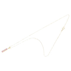 K18YG イエローゴールド ルビー0.54ct ダイヤ0.09ct ベネチアンチェーン ネックレス レディース 【中古】