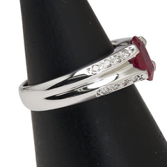 K9 ホワイトゴールド ルビー0.77ct ダイヤ0.11ct リング 指輪 レディース 7.5号 【中古】