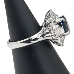 Pt900 プラチナ サファイア2.58ct ダイヤ1.16ct リング 指輪 レディース 12.5号 【中古】