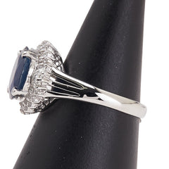 Pt900 プラチナ ブルーサファイア3.00ct ダイヤ0.35ct リング 指輪 レディース 12号 【中古】