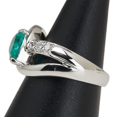 Pt900 プラチナ エメラルド1.06ct ダイヤ0.15ct リング 指輪 レディース 12号 【中古】