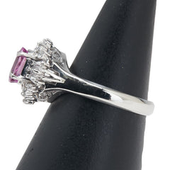 Pt900 プラチナ ピンクサファイア1.15ct ダイヤ0.27ct リング 指輪 レディース 13号 【中古】