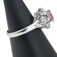Pt900 プラチナ ピンクサファイア1.15ct ダイヤ0.27ct リング 指輪 レディース 13号 【中古】