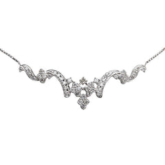 Pt900 プラチナ Pt850 プラチナ ダイヤ0.50ct ペンダントネックレス レディース 【中古】