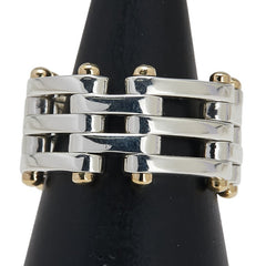 ティファニー シルバー ゴールド SV925 シルバー K18YG イエローゴールド ゲート リング 指輪 レディース TIFFANY&Co. 10号 【中古】