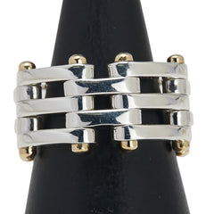 ティファニー シルバー ゴールド SV925 シルバー K18YG イエローゴールド ゲート リング 指輪 レディース TIFFANY&Co. 10号 【中古】