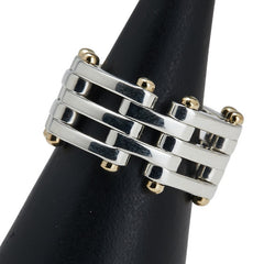 ティファニー シルバー ゴールド SV925 シルバー K18YG イエローゴールド ゲート リング 指輪 レディース TIFFANY&Co. 10号 【中古】