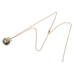 シャネル ヴィンテージ ココマーク 猫 モチーフ ネックレス ゴールド ブラック メッキ レディース CHANEL 【中古】