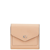 コーチ ウィン スモール ウォレット 三つ折り財布 ベージュ レザー レディース COACH 【中古】