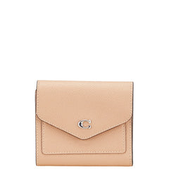 コーチ ウィン スモール ウォレット 三つ折り財布 ベージュ レザー レディース COACH 【中古】
