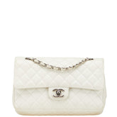 シャネル マトラッセ ココマーク ショルダーバッグ ホワイト キャビアスキン レディース CHANEL 【中古】