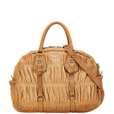 プラダ ロゴ ハンドバッグ ショルダーバッグ 2WAY BL0394 ブラウン レザー レディース PRADA 【中古】