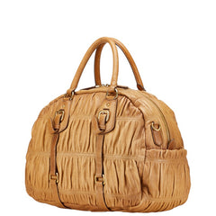 プラダ ロゴ ハンドバッグ ショルダーバッグ 2WAY BL0394 ブラウン レザー レディース PRADA 【中古】