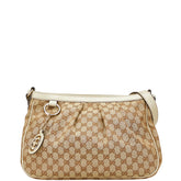 グッチ GGキャンバス スーキー 斜め掛け ショルダーバッグ 296834 ベージュ ゴールド キャンバス レザー レディース GUCCI 【中古】