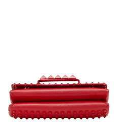 ヴァレンティノ スタッズ チェーン ショルダーバッグ レッド レザー レディース VALENTINO 中古