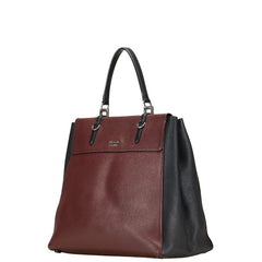 プラダ ハンドバッグ ワインレッド ブラック レザー レディース PRADA 【中古】