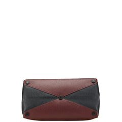 プラダ ハンドバッグ ワインレッド ブラック レザー レディース PRADA 【中古】